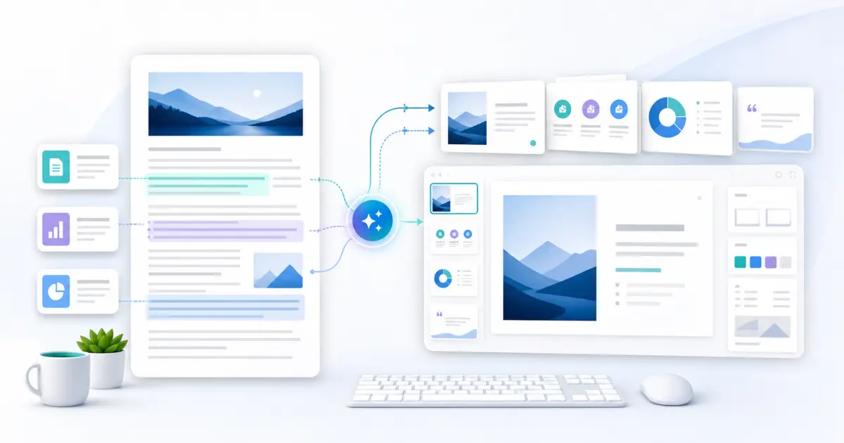 Article to presentation workflow preview